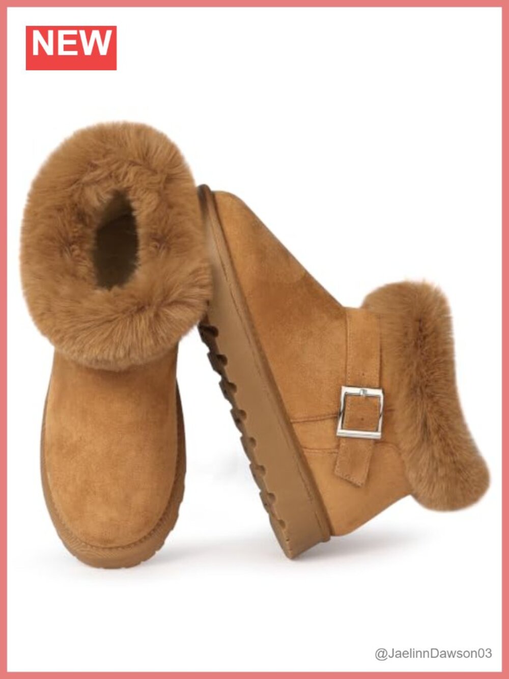 Faux Suede Ankle Mini Winter Snow Boots Faux Fur Lined Women